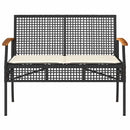 loungesæt til haven 4 dele med hynder polyrattan sort