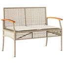 loungesæt til haven 4 dele med hynder polyrattan beige