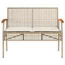 loungesæt til haven 4 dele med hynder polyrattan beige
