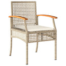 loungesæt til haven 4 dele med hynder polyrattan beige