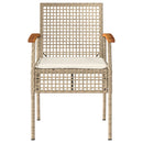 loungesæt til haven 4 dele med hynder polyrattan beige