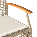 loungesæt til haven 4 dele med hynder polyrattan beige
