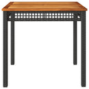 havebord 80x80x75 cm polyrattan og akacietræ sort
