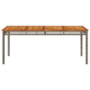 havebord 180x90x75 cm polyrattan og akacietræ grå