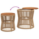 haveborde 2 stk. med træplade polyrattan beige