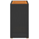 havebord med trætop 60x40x75 cm polyrattan sort