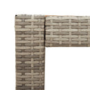 havebord med trætop 60x40x75 cm polyrattan grå