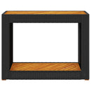 havebord med trætop 100x40x75 cm polyrattan sort