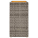 havebord med trætop 100x40x75 cm polyrattan grå