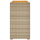 havebord med trætop 100x40x75 cm polyrattan sort