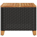 havebord 45x45x37 cm polyrattan og akacietræ sort