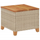 havebord 45x45x37 cm polyrattan og akacietræ beige