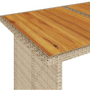 spisebordssæt til haven 2 dele med hynder polyrattan beige