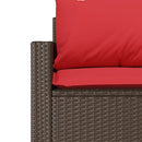 3-personers havesofa med hynder polyrattan brun