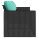 3-personers havesofa med hynder polyrattan sort