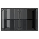 havebord med glastop 110x68x70 cm polyrattan sort