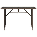 havebord med glastop 110x68x70 cm polyrattan brun