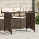 havebord med glastop 110x68x70 cm polyrattan brun
