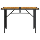 havebord med træplade 110x68x70 cm polyrattan sort