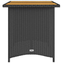 havebord med træplade 110x68x70 cm polyrattan sort