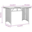 havebord med træplade 110x68x70 cm polyrattan grå