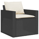 sofasæt til haven 4 dele med hynder polyrattan sort
