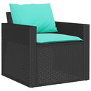sofasæt til haven 4 dele med hynder polyrattan sort