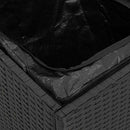Pude kasse med opbevaring Sort 50 x 50 x 50 cm polyrattan