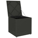Pude kasse med opbevaring Sort 50 x 50 x 50 cm polyrattan
