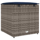 Pude kasse med opbevaring Grå 50 x 50 x 50 cm polyrattan