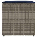 Pude kasse med opbevaring Grå 50 x 50 x 50 cm polyrattan