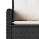 L-formet sofa med hynder polyrattan sort