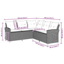 L-formet sofa med hynder polyrattan sort