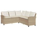 L-formet sofa med hynder polyrattan beige