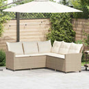L-formet sofa med hynder polyrattan beige