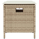spisebordssæt til haven 5 dele med hynder polyrattan beige