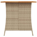 spisebordssæt til haven 5 dele med hynder polyrattan beige