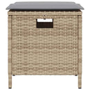 spisebordssæt til haven 5 dele med hynder polyrattan beige