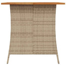 spisebordssæt til haven 5 dele med hynder polyrattan beige
