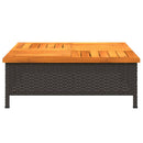 skjuler til parasolfod 70x70x25 cm polyrattan og akacietræ sort