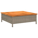 skjuler til parasolfod 70x70x25 cm polyrattan og akacietræ grå
