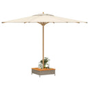 skjuler til parasolfod 70x70x25 cm polyrattan og akacietræ grå