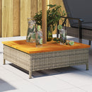 skjuler til parasolfod 70x70x25 cm polyrattan og akacietræ grå