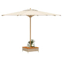 skjuler til parasolfod 70x70x25 cm polyrattan + akacietræ beige