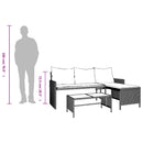 havesofa med bord og hynder L-formet polyrattan beige