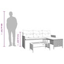 havesofa med bord og hynder L-formet polyrattan beige