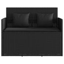 havebænk med hynder polyrattan sort