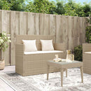 havebænk med hynder polyrattan beige