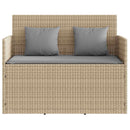 havebænk med hynder polyrattan beige
