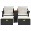 2-personers havesofa med skamler polyrattan sort